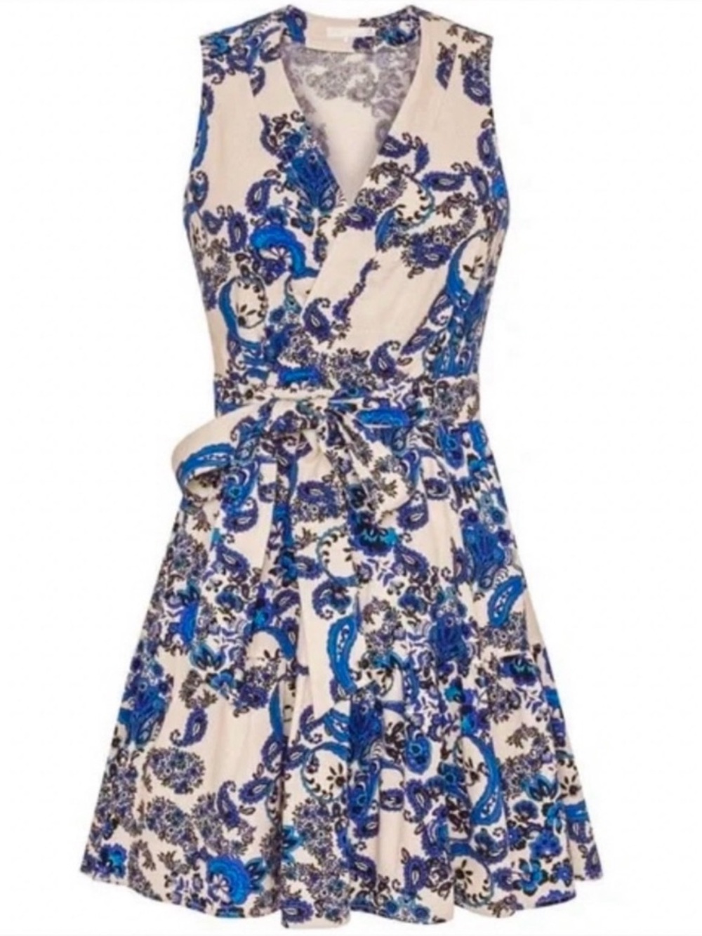 NWT Christian Lacroix Paisley Linen Blend Wrap Dress